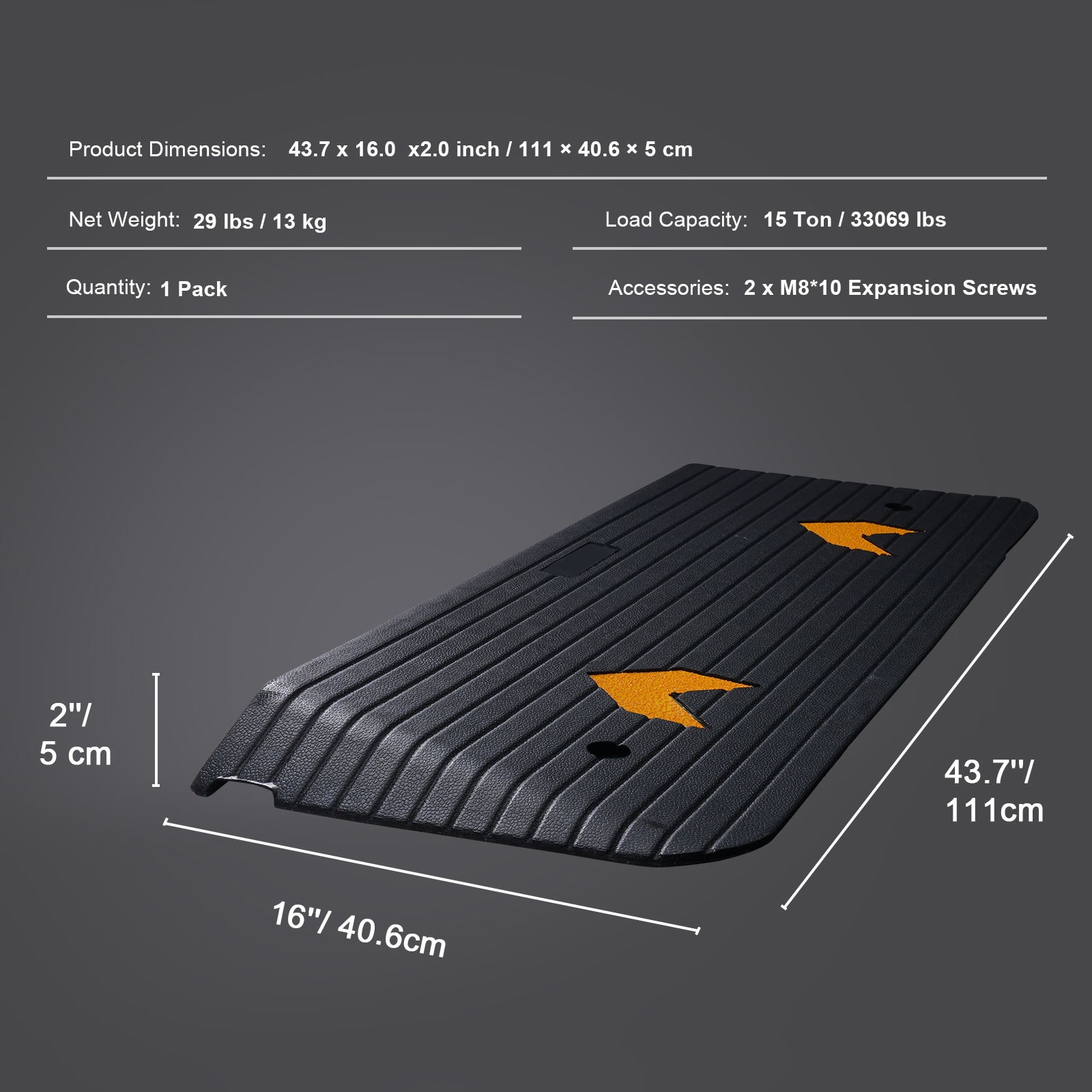 Rubber Threshold Ramp For Doorways Non-slip Wheelchair Ramp_voghion.com